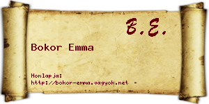 Bokor Emma névjegykártya